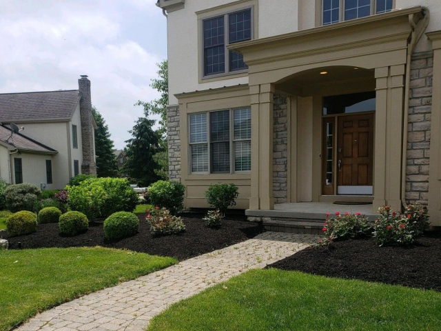 Spring Yard Clean Up Mulch Bed Shrub Trimming Edging Green Tree Columbus